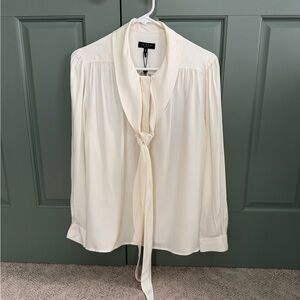 NWT rag & bone Cream Tie-Neck Silk Blouse